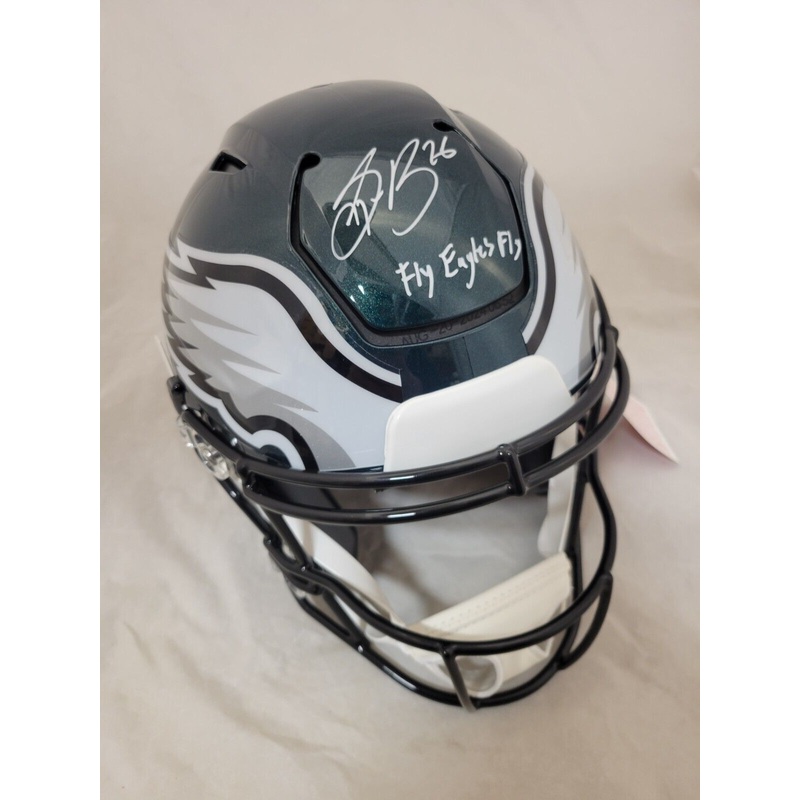 SAQUON BARKLEY SIGNED PHILADELPHIA EAGLES SPEEDFLEX HELMET FLY EAGLES FLY BAS