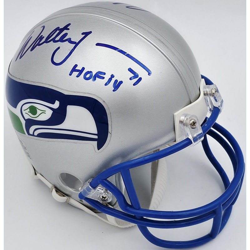 Steve Hutchinson & Walter Jones Autographed Seahawks Mini Helmet Beckett