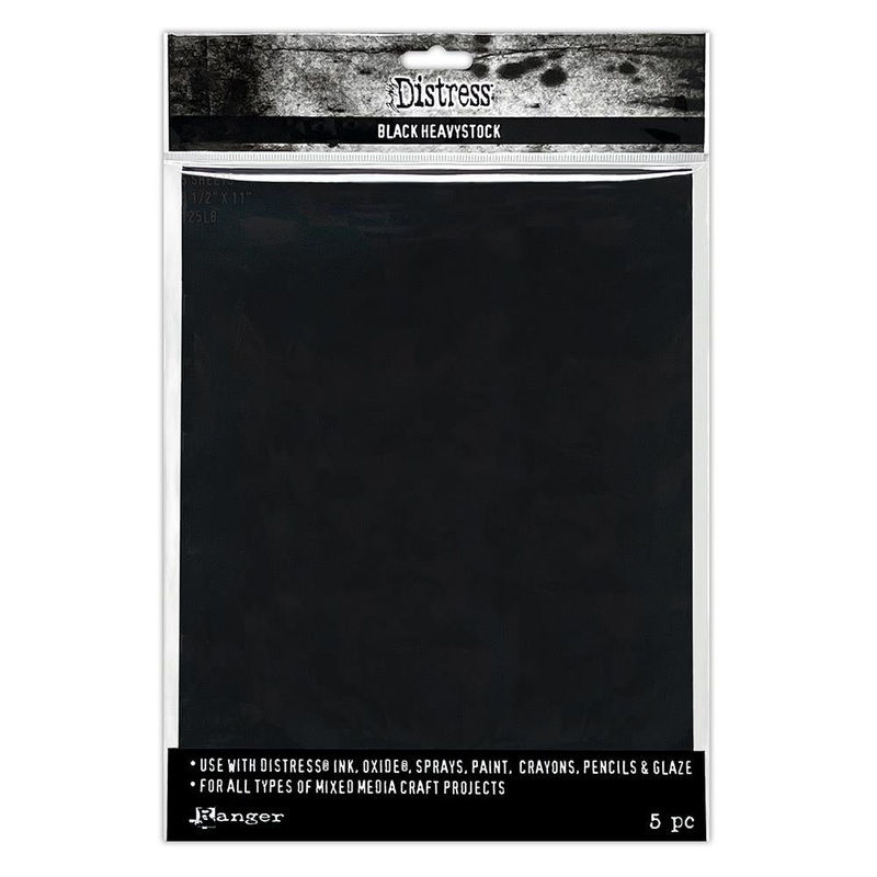 Tim Holtz –  Distress Black Heavystock 5/Pkg 8.5X11