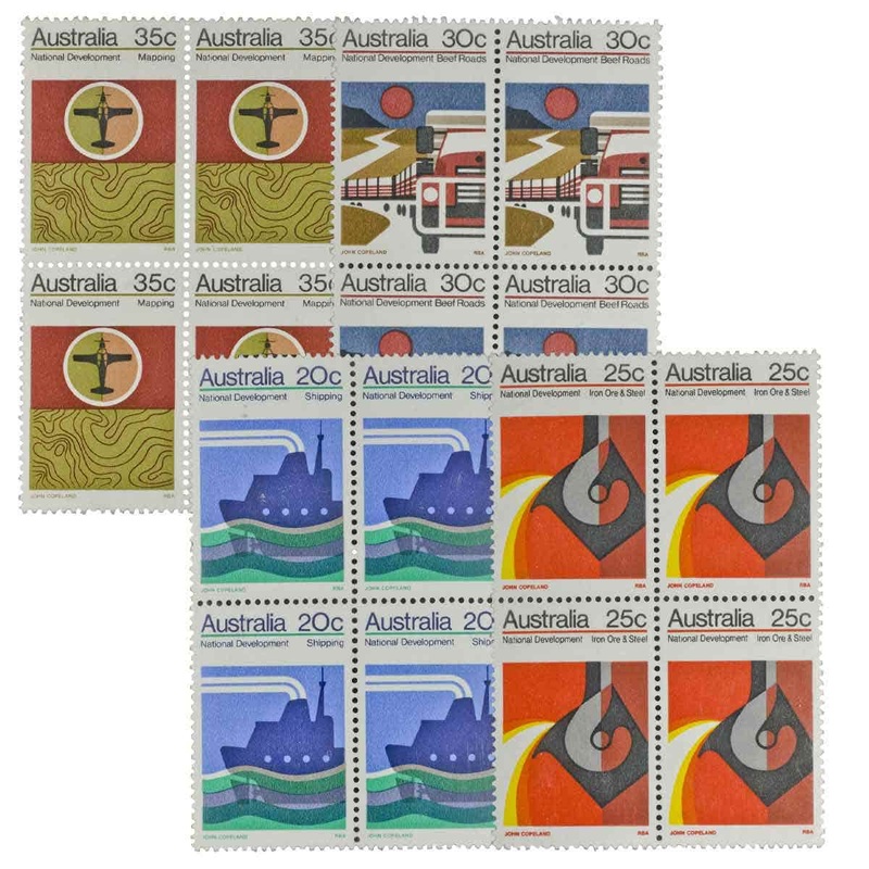 1973 National Development Blocks of Four Set of 4 (16 stamps) Mint Unhinged