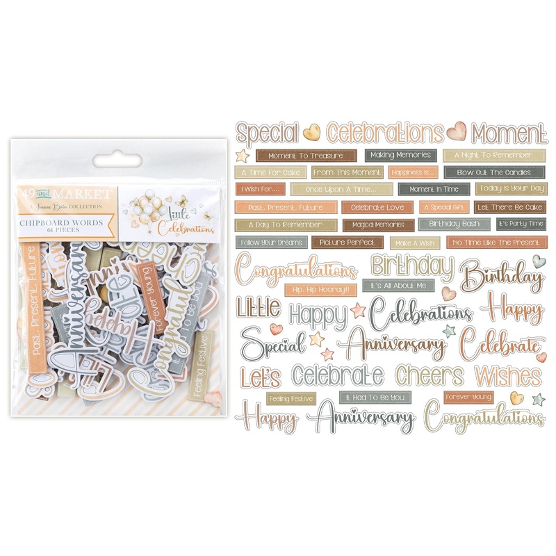 49 and Market Little Celebrations Chipboard Words