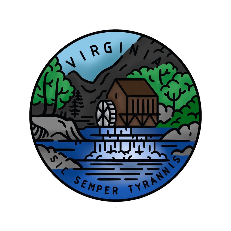 50 States Circles – 2×2 Stamp Set – Virginia