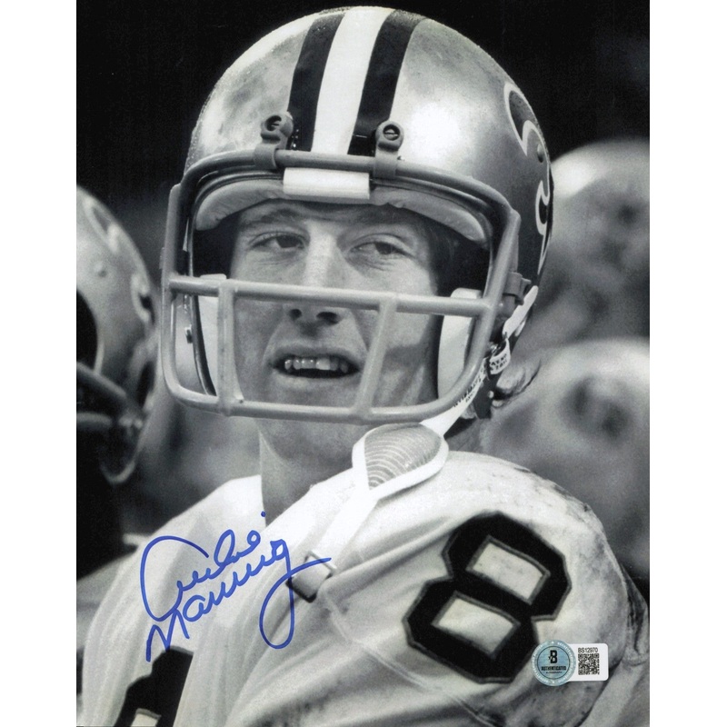 Archie Manning Autographed 8×10 Photo New Orleans Saints Beckett BAS QR #BS12970