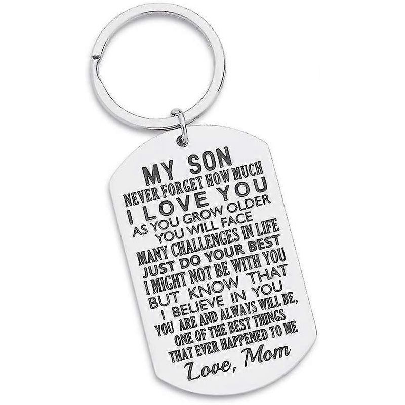 Inspirational Gift To Son From Mom-never Forget How Much I Love You Gift Keychain For Teen Boy From Mother