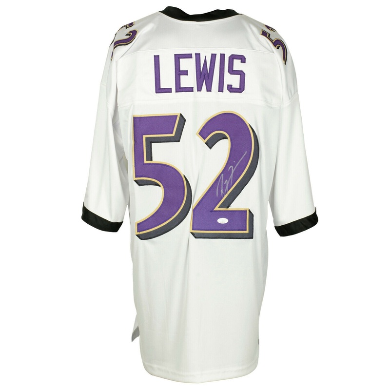 Ray Lewis Signed Custom White Pro Style Football Jersey JSA ITP 36901
