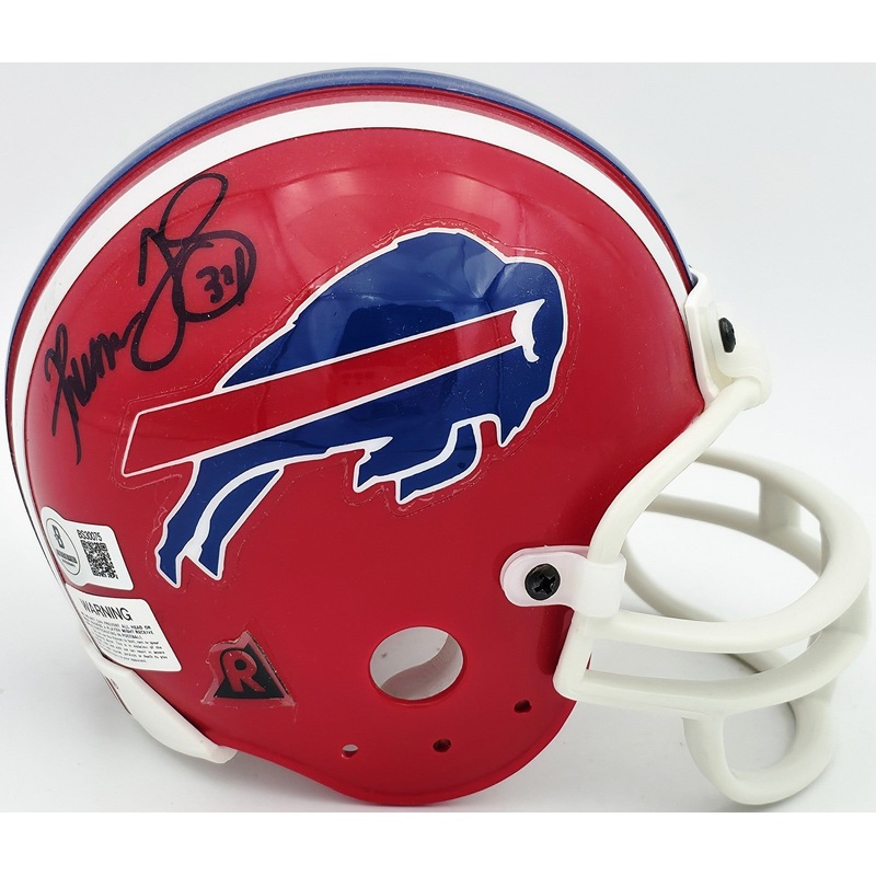 Thurman Thomas Autographed Buffalo Bills Red Mini Helmet Beckett BAS QR #BS30075
