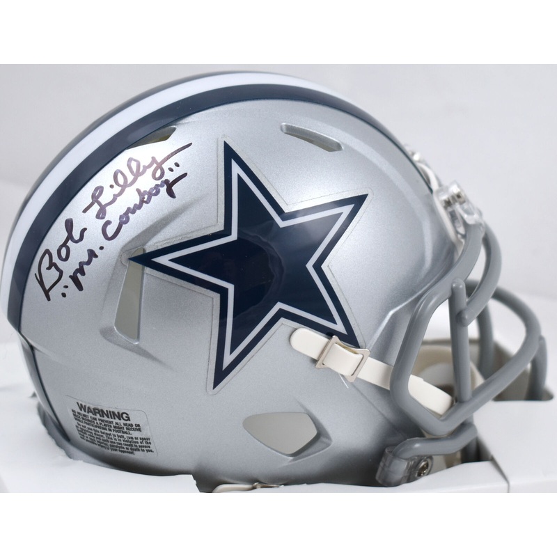 Bob Lilly Autographed Cowboys Speed Mini Helmet Mr. Cowboy – Beckett W Hologram