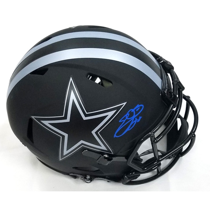 Emmitt Smith Signed Dallas Cowboys Authentic Eclipse Helmet Beckett Witnessed