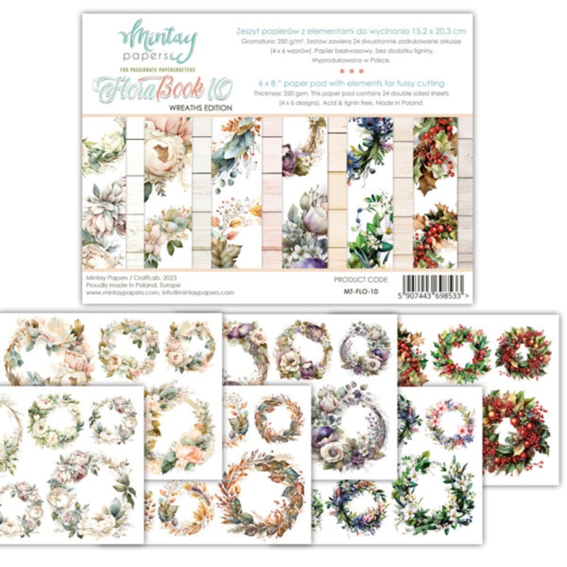 Mintay Papers – 6 X 8 BOOK – ELEMENTS FOR PRECISE CUTTING – FLORA 10