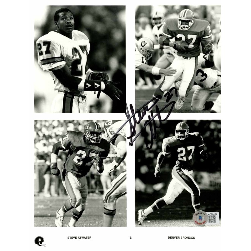 Steve Atwater Autographed Denver Broncos 8×10 Photo Collage Beckett 50483