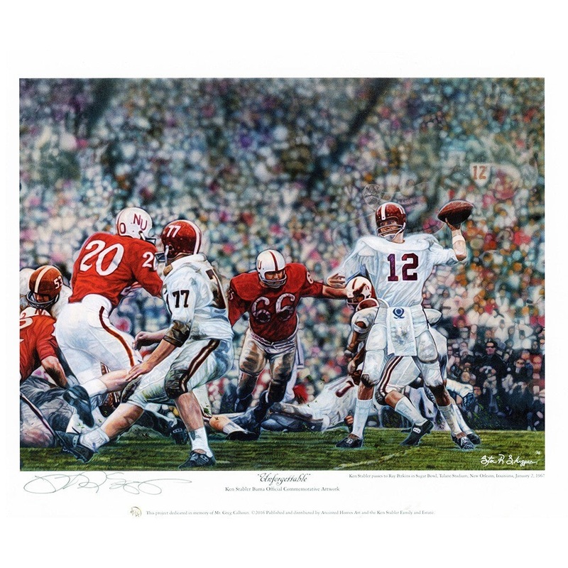 Steve Skipper Collection Unforgettable Ken Stabler AL Crimson Tide Mini Print