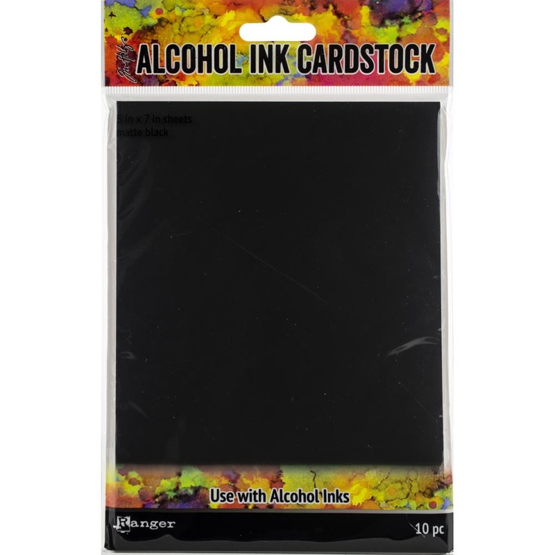 Tim Holtz Alcohol Ink Cardstock 5X7 10/Pkg – Black Matte