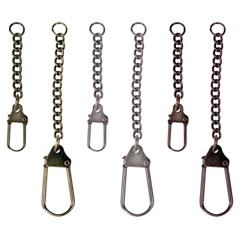 Tim Holtz Idea-Ology – Metal Swivel Clasp W/Chain 2.78 To 3.75 12/Pkg