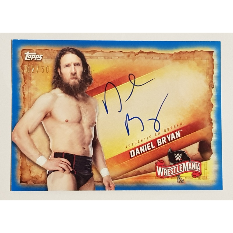 2020 Topps WWE Road to Wrestlemania Daniel Bryan #A-DB SSP Blue /50 Autograph Card