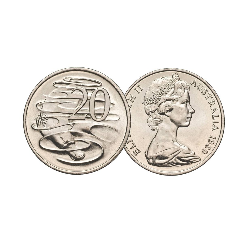 Australia 1980 20c Uncirculated 20-Coin RAM Roll