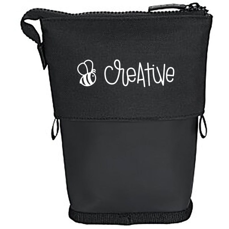 Bee Creative – Black Sliding Storage Pouch for Pens, Markers, Pencils & More