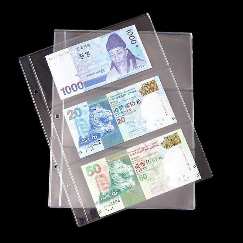 Binder Refill Inner Sleeve Storage Money Bill Note Currency Holder Collection