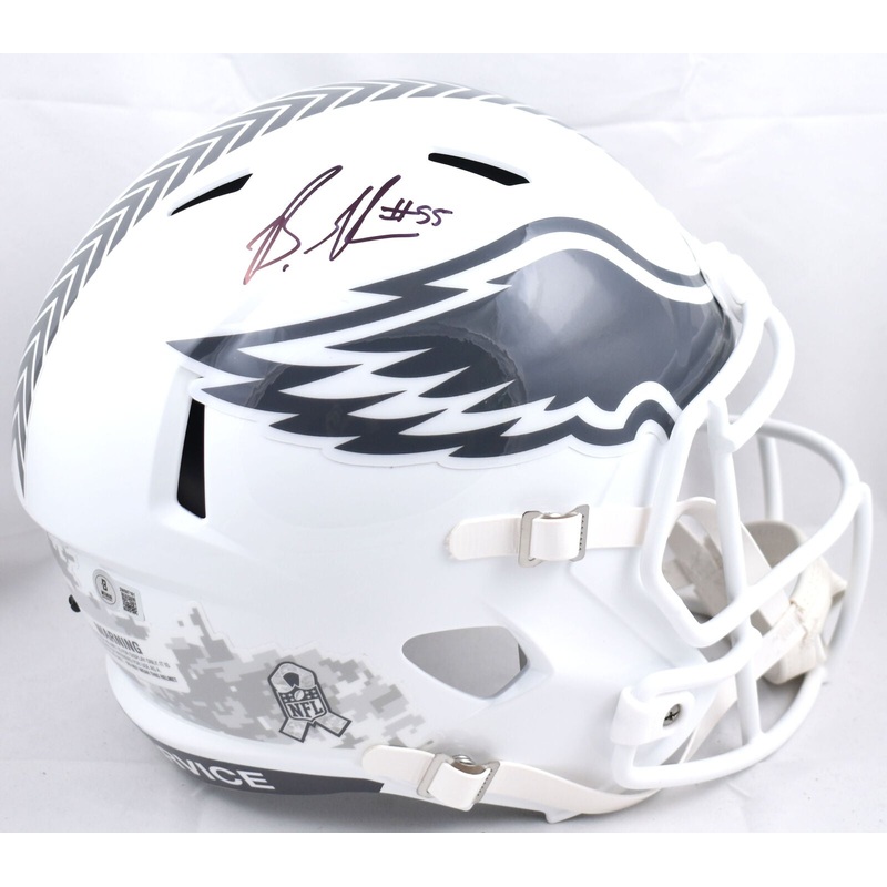 Brandon Graham Autographed Eagles F/S Salute 24 Speed Helmet- Beckett W Hologram