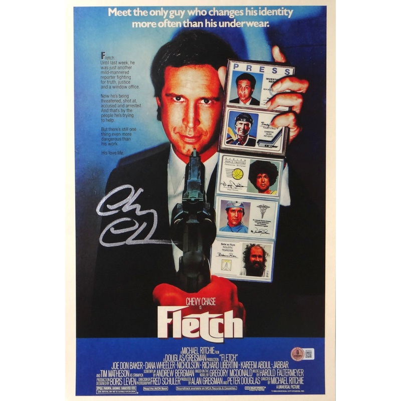 Chevy Chase Autographed 11×17 Fletch Movie Poster – Beckett Hologram