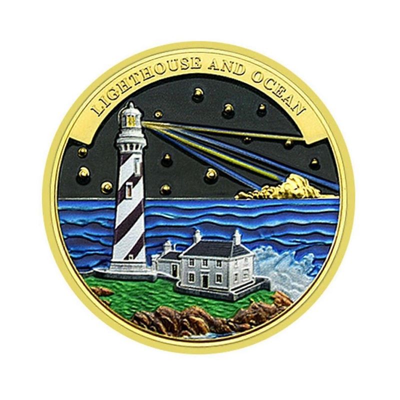 Lighthouse Ocean Coin Metal Collectible Coin Inspiring Long Voyage Travel Souvenir Coin for Self