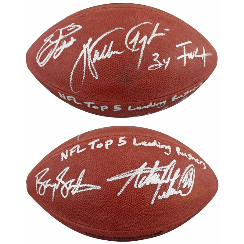 NFL Leading Rushers (5) Payton Smith Sanders Signed Official Nfl Football BAS 3