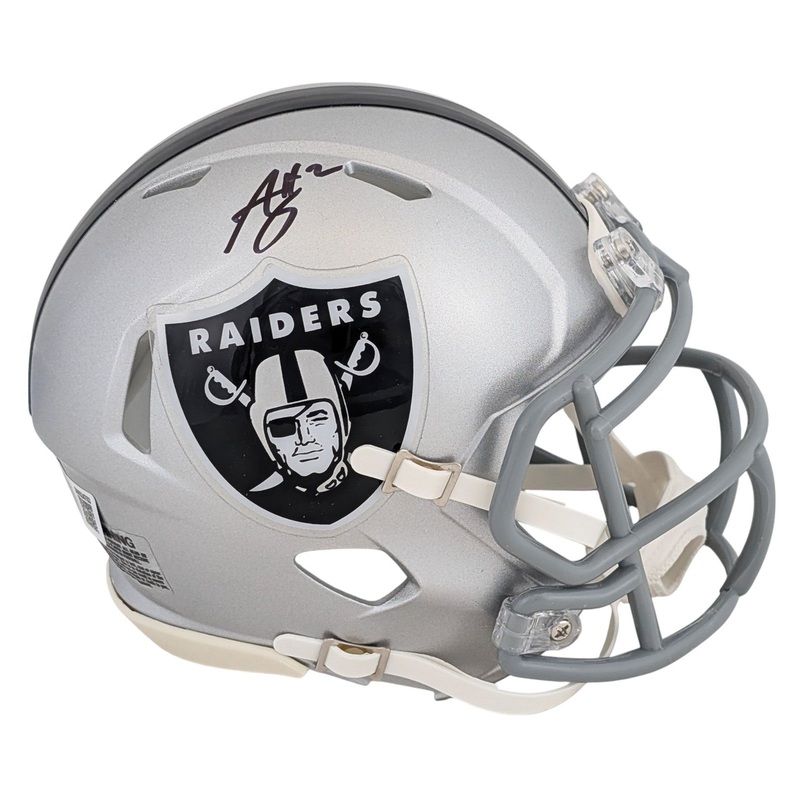 Raiders Ashton Jeanty Authentic Signed Speed Mini Helmet BAS Witnessed