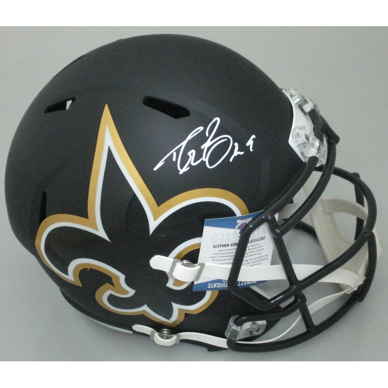 Saints DREW BREES Signed Full Size AMP Replica Speed Helmet AUTO – Beckett