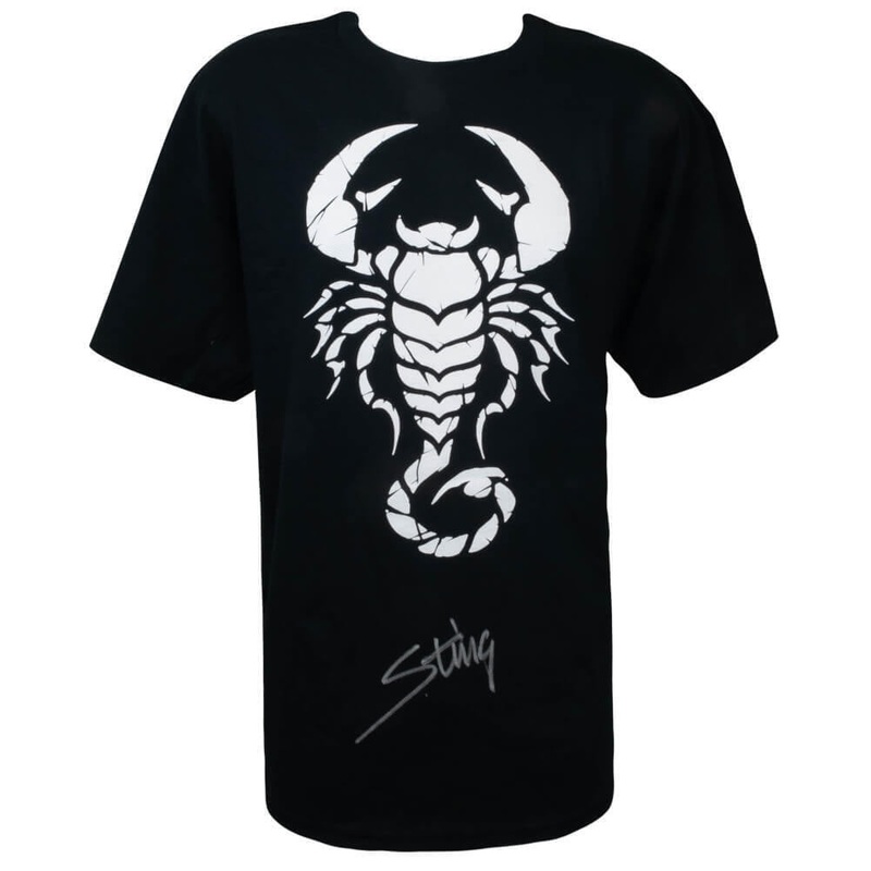 Sting Signed (WCW / WWE) Scorpion Black Wrestling T-Shirt – (SCHWARTZ COA)