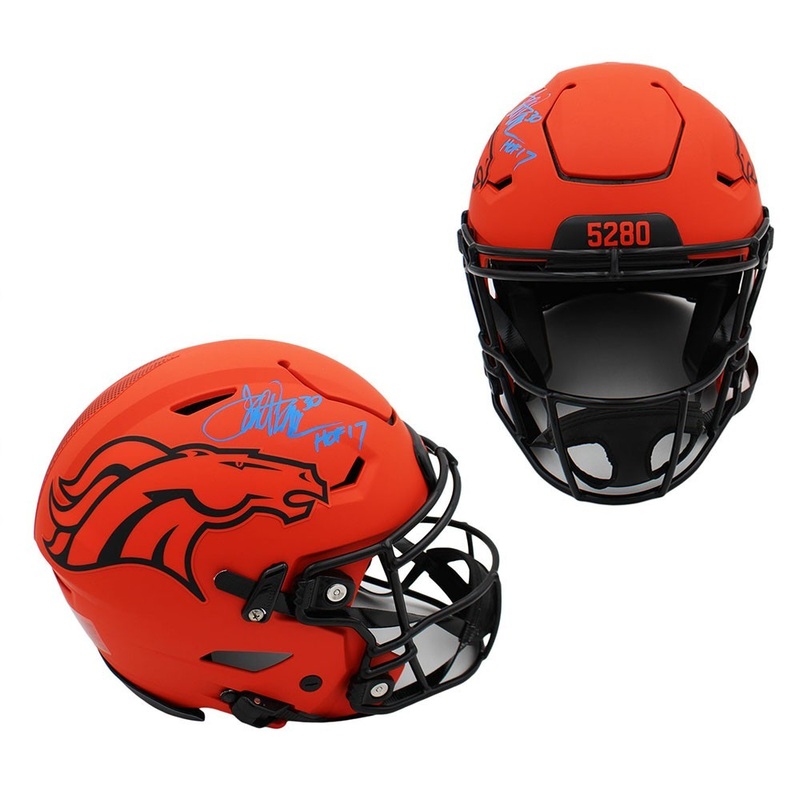 Terrell Davis Signed Denver Broncos Speed Flex Authentic Rave NFL Helmet w HOF
