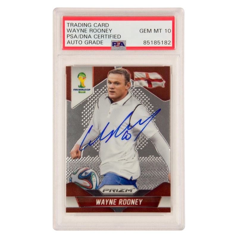 Wayne Rooney Signed 2014 Panini Prizm Prizm World Cup #17 – PSA 10 Autograph