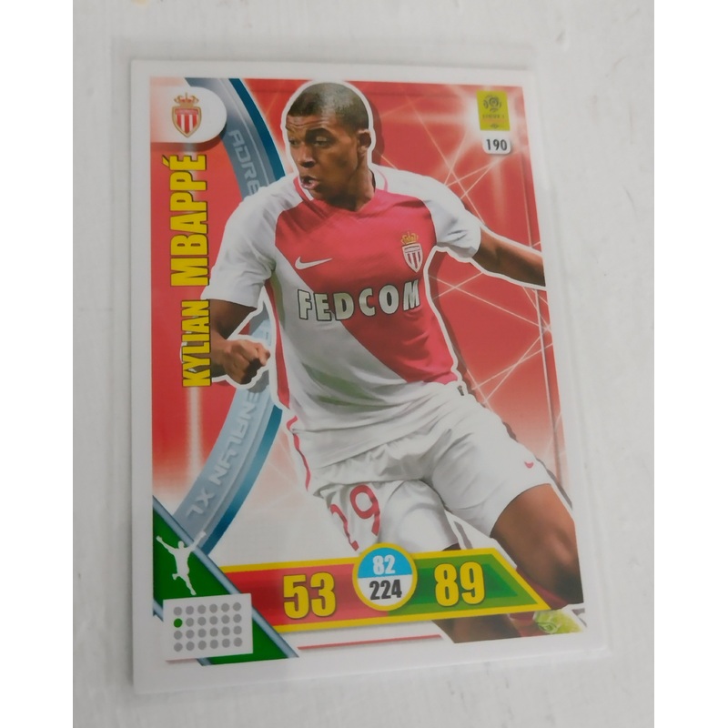 2017 Panini Adrenalyn Ligue 1 Kylian Mbappe #190 Rookie Card