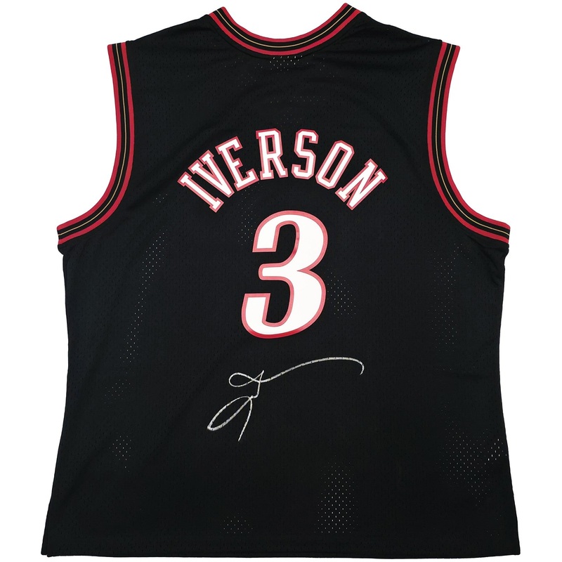 76ERS ALLEN IVERSON AUTOGRAPHED MITCHELL & NESS 2000-01 JERSEY 2X BECKETT 245734