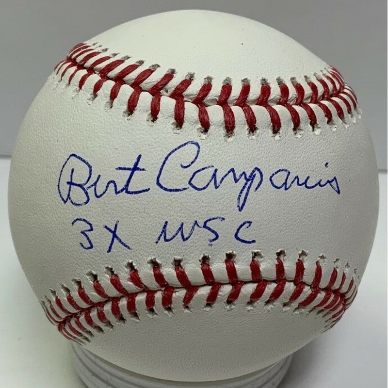 Athletics BERT CAMPANERIS Signed Official MLB Baseball AUTO w/ 3 x WSC – JSA