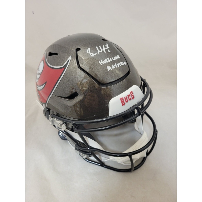 BAKER MAYFIELD SIGNED TAMPA BAY BUCCANEERS SPEEDFLEX HURRICANE HELMET BAS LE/6