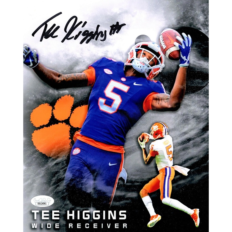 Bengals TEE HIGGINS Signed 8X10 Clemson Tigers Photo #3 AUTO – 2nd Rnd Pick JSA