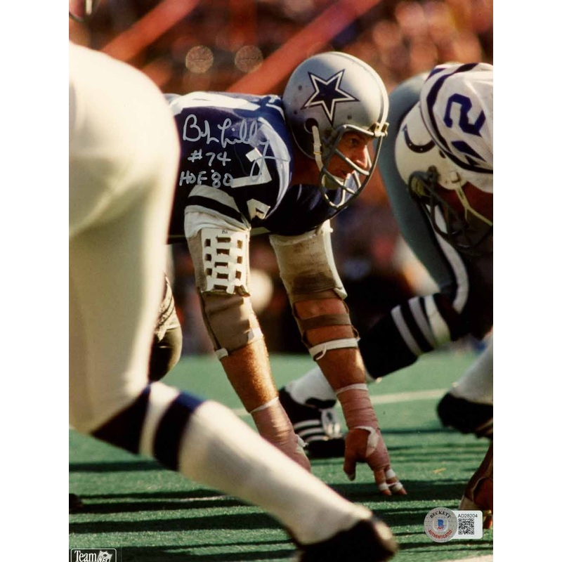Bob Lilly Autographed/Signed Dallas Cowboys 8×10 Photo HOF Beckett 50474