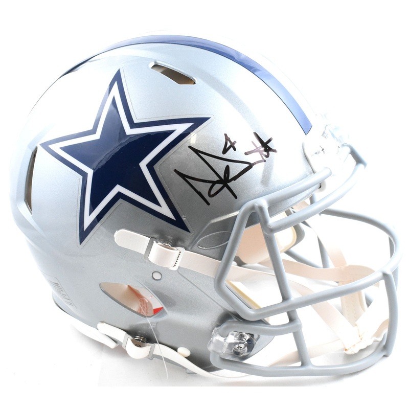 Dak Prescott Autographed Dallas Cowboys F/S Speed Authentic Helmet-BeckettW Holo