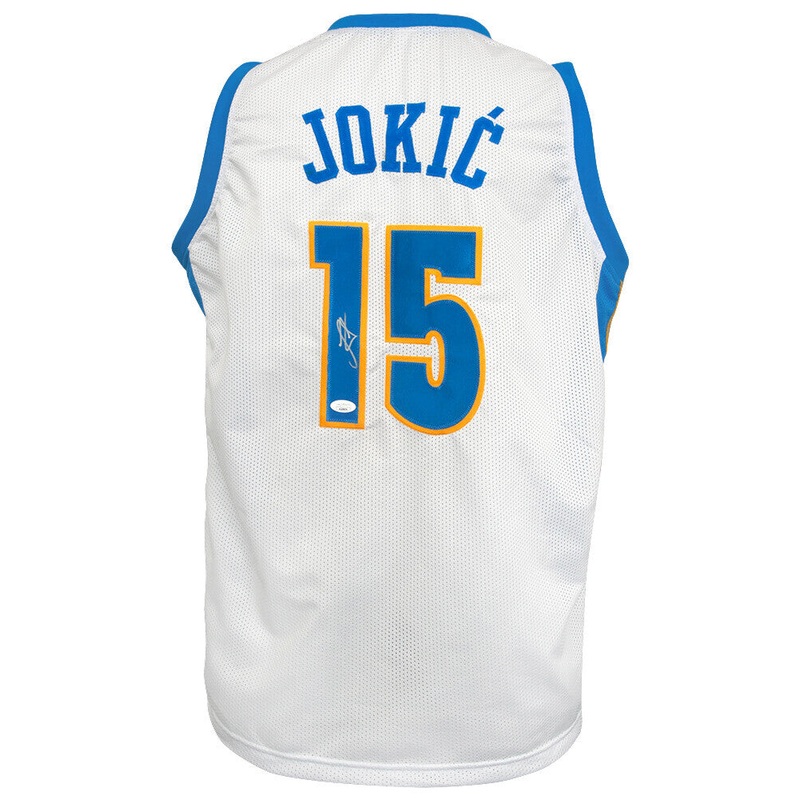Nikola Jokic (Nuggets) Signed White The Joker Custom Basketball Jersey (JSA COA)