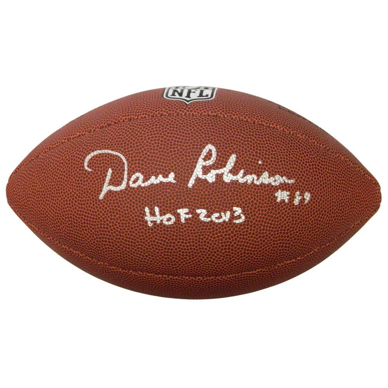 Packers DAVE ROBINSON Signed Wilson Full-Size NFL Football w/HOF 2013 – SCHWARTZ