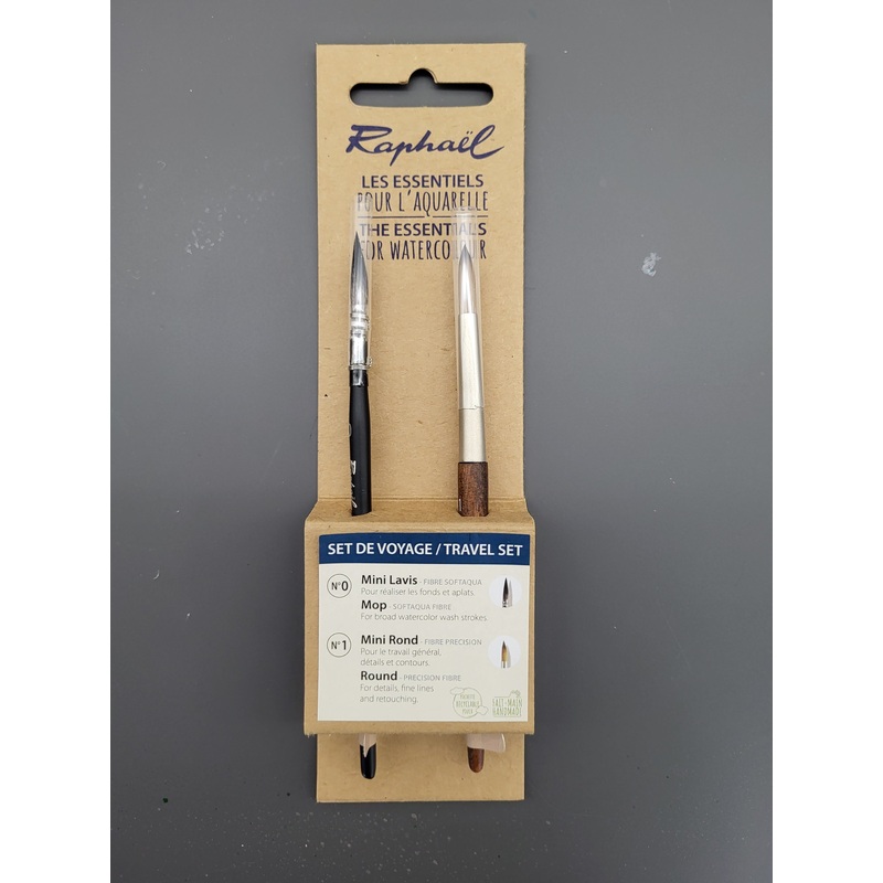 Raphael Essentials Acrylic & Watercolor Brush Sets, Watercolor, 2-Brush Set – Travel