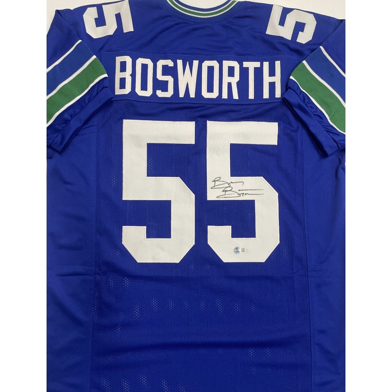 Seahawks BRIAN BOSWORTH Signed Custom Replica Seattle Jersey AUTO – BAS