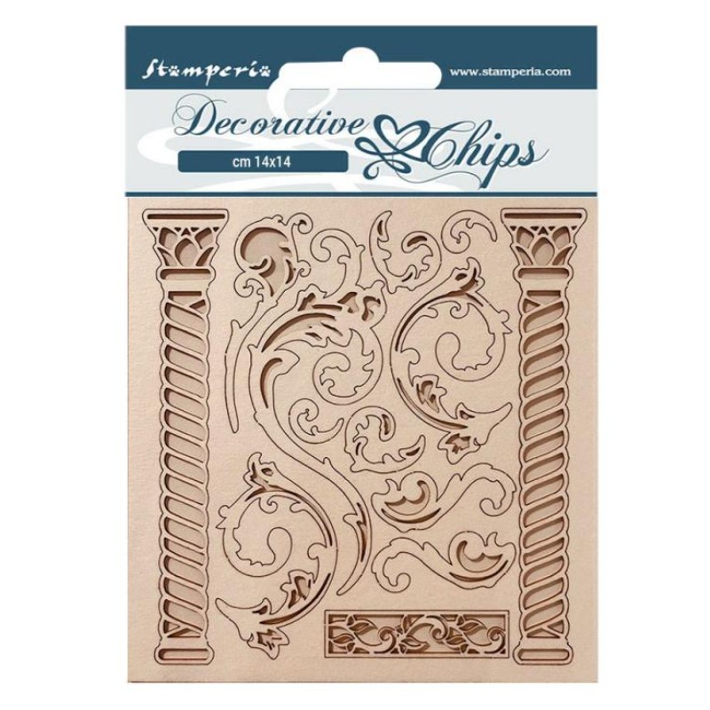 Stamperia Decorative chips cm 14×14 – Magic Forest columns