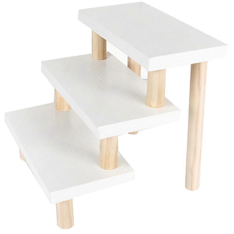 Wood Display Stand 3 Tier Display Shelf Riser Organizer for Figures Models Tiered Wood Display Stand