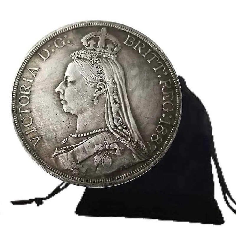 1887 UK Wales George Art Challenge Coin British Commemorative Crown Coins Carved Fun Pocket Lucky Coin Memory Coin+Gift Bag