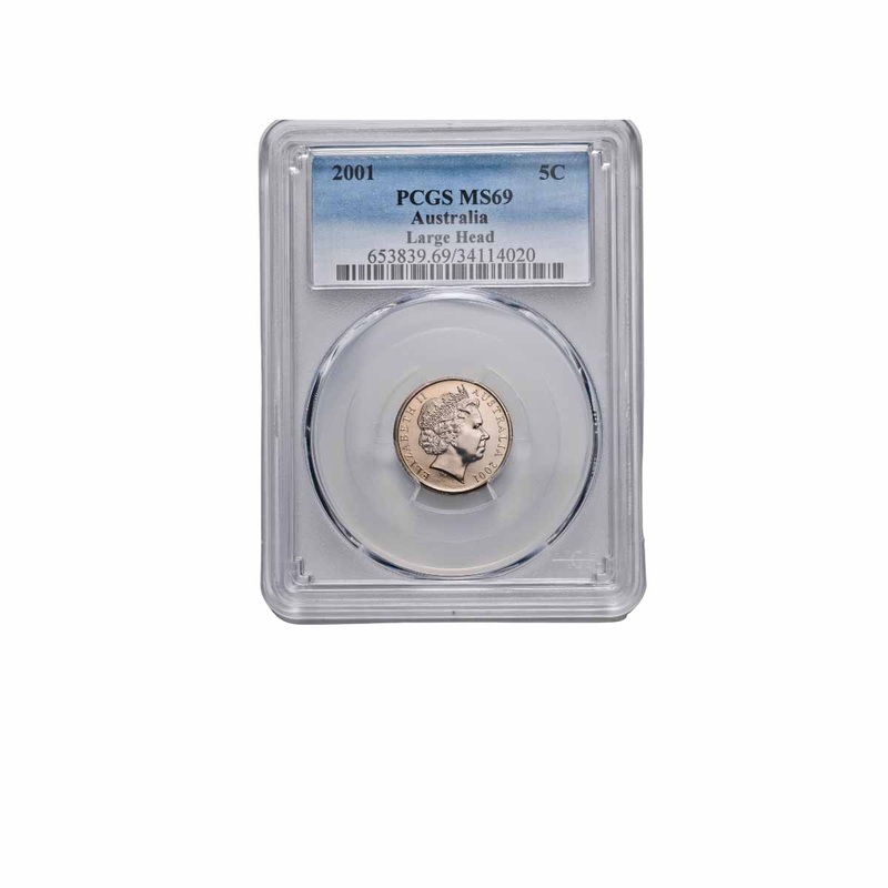 2001 5c Large Head PCGS MS69 (Gem Uncirculated)