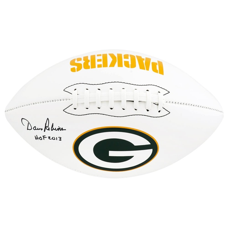 Dave Robinson Signed Packers Franklin White Logo Football w/HOF 2013 – (SS COA)