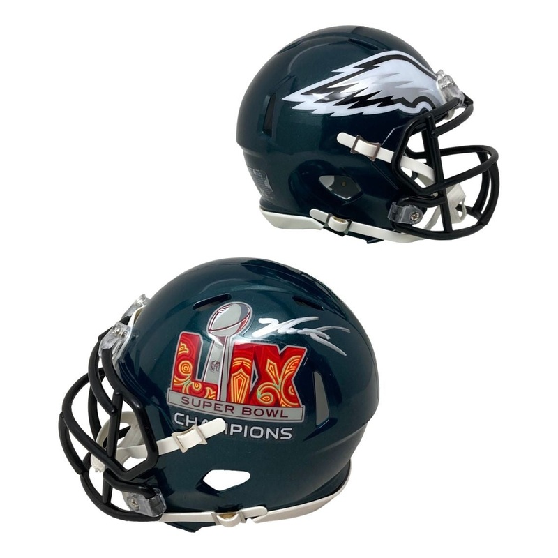 Jalen Carter Signed Philadelphia Eagles Super Bowl 59 Mini Speed Helmet BAS