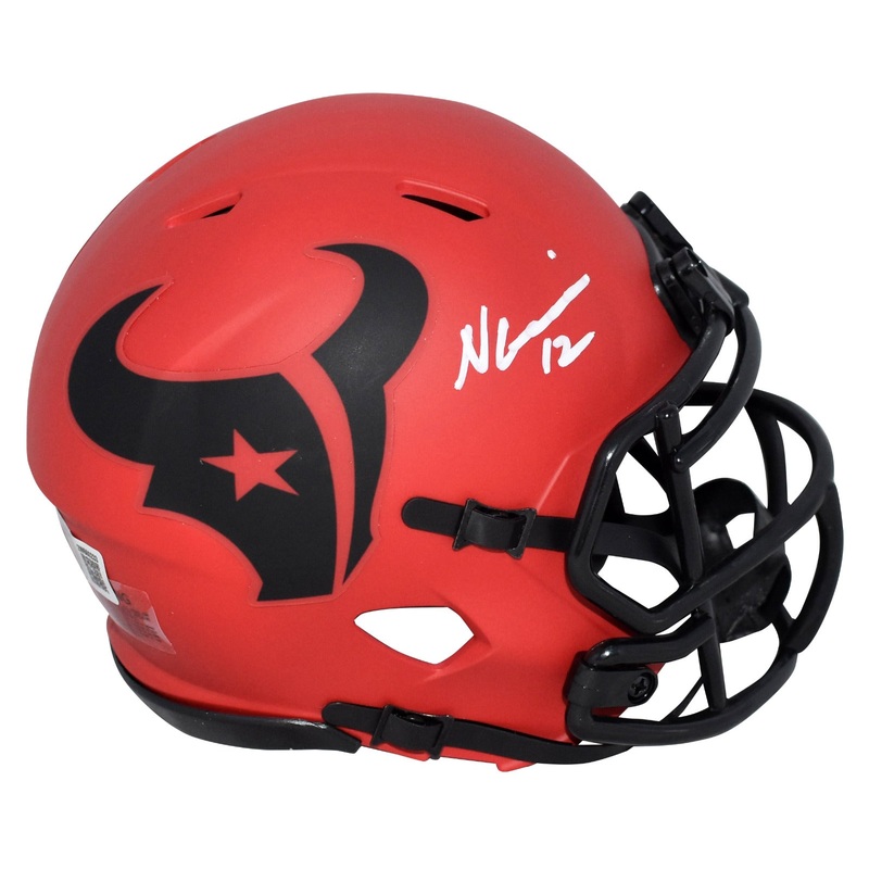 NICO COLLINS AUTOGRAPHED HOUSTON TEXANS RAVE SPEED MINI HELMET BECKETT