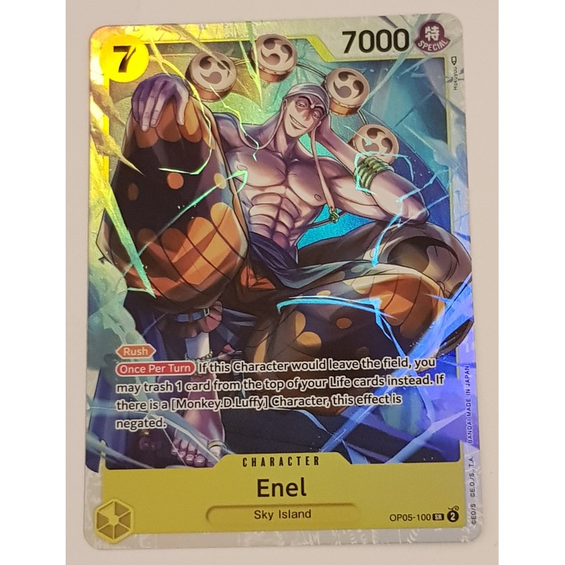 One Piece Card Game OP-05 Awakening of the New Era Enel #OP05-100 SR Foil Trading Card
