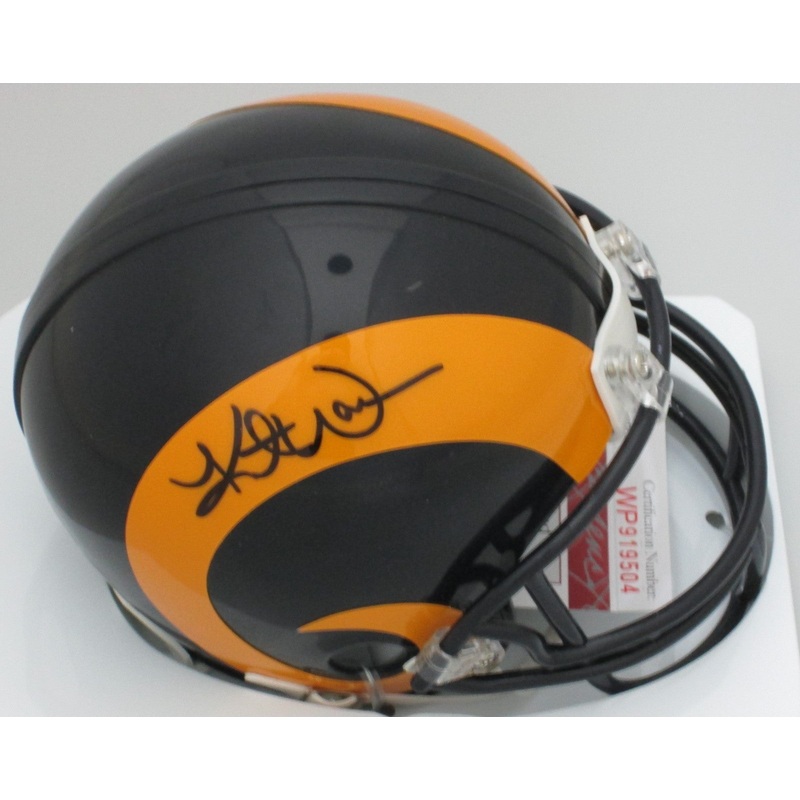 Rams KURT WARNER Signed Riddell Mini Helmet AUTO – HOF 2017 – JSA